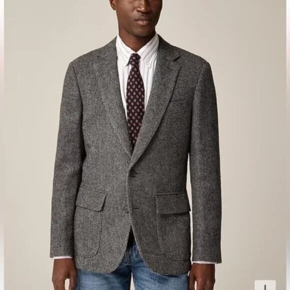 J.Crew Ludlow Jacket 42L –  Moon England Wool Yorkshire Tweed Blazer – Charcoal - Picture 1 of 9